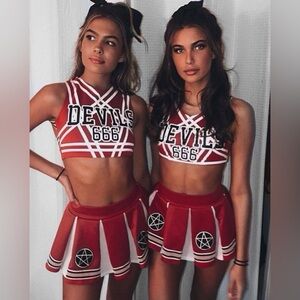 NEW SATAN’S CHEERLEADER TRICKZ N TREATZ HALLOWEEN COSTUME